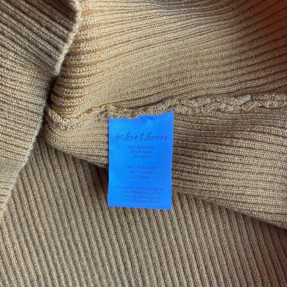 For Love & Lemons Maggie Mini Dress Mustard Yellow Size Medium - Picture 7 of 7